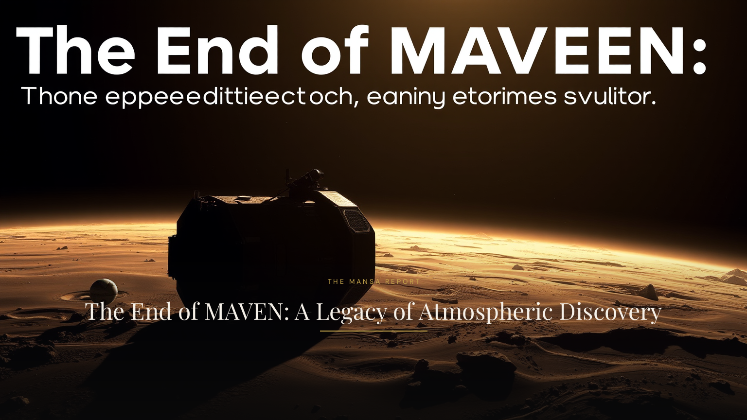 The End of MAVEN: A Legacy of Atmospheric Discovery